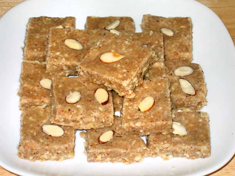 Almond Cashew Burfi Manjula's Kitchen Indian Vegetarian Recipes