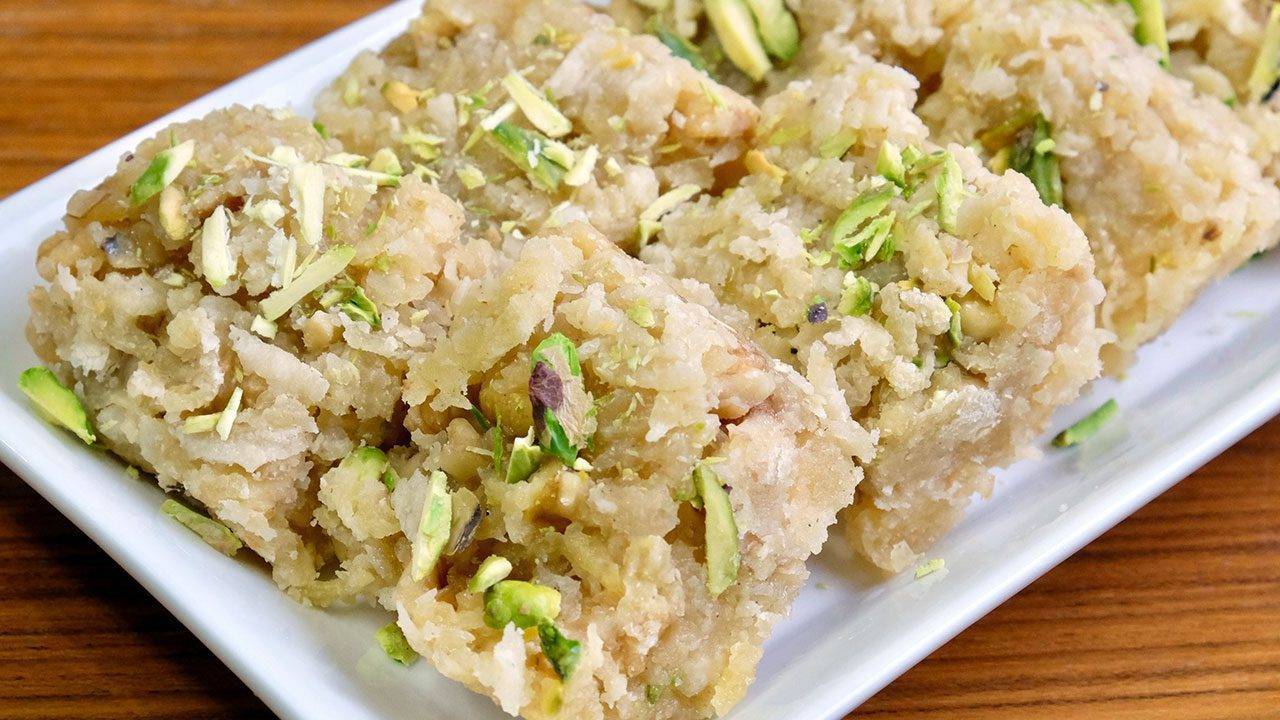 Apple Coconut Barfi Manjula's Kitchen Indian Vegetarian Recipes