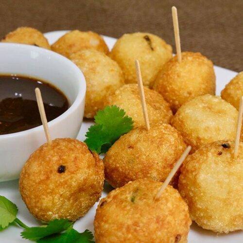Crispy Potato Balls (Potato Nuggets) Manjula's Kitchen Indian