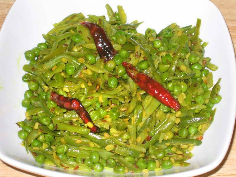Green Beans and Peas Manjula's Kitchen Indian Vegetarian Recipes