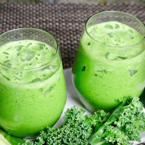 Kale and Spinach Smoothie Manjula's Kitchen Indian Vegetarian Recipes