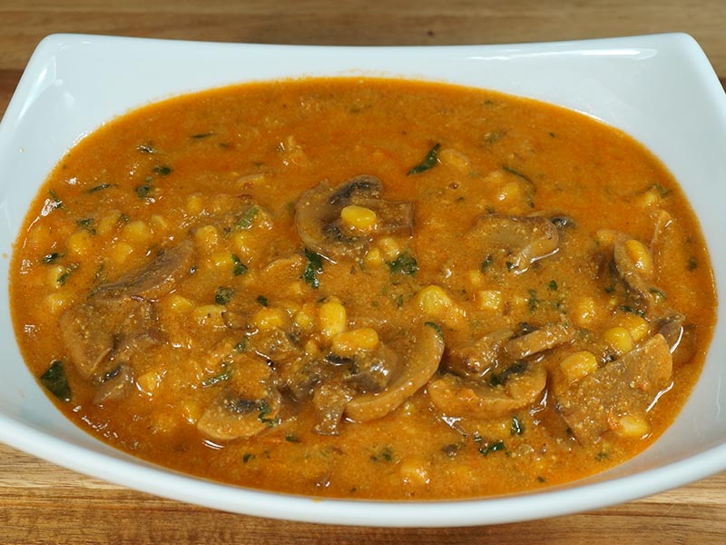 mushroom corn cashew curry