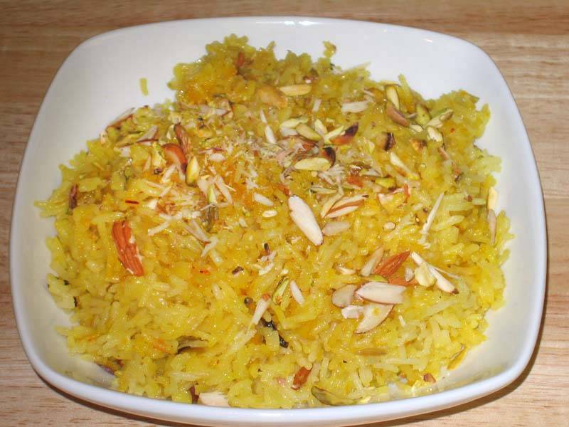 Sweet Saffron Rice Manjula's Kitchen Indian Vegetarian Recipes